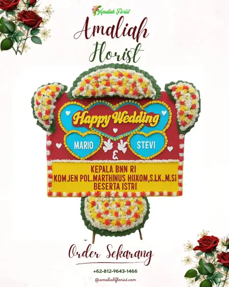 Papan Bunga Pernikahan Aik Bukaq